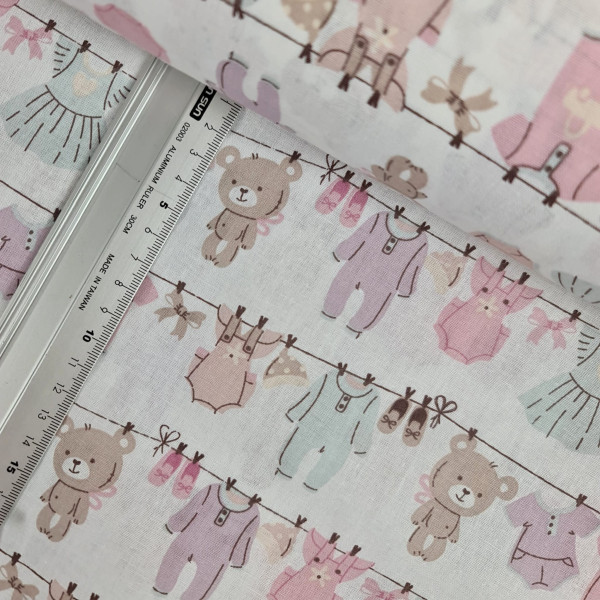Baumwolle | bedruckt | Baby Stuff | weiß