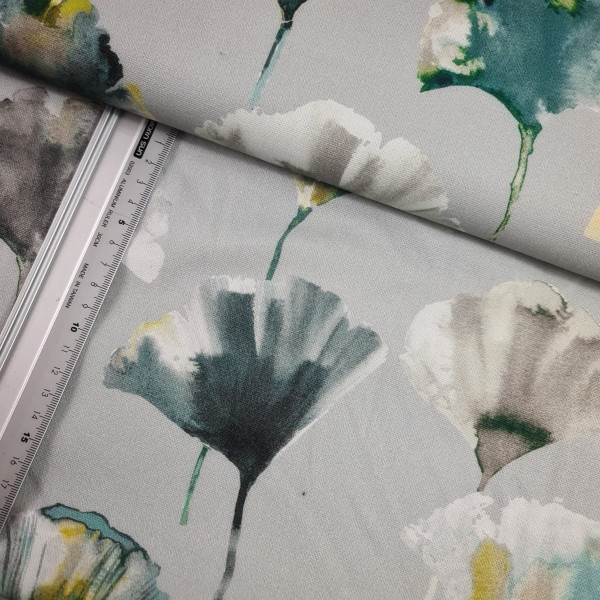 Jersey | bedruckt | aquarell Blumen | grau