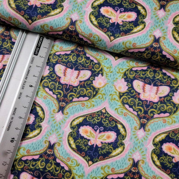 Baumwolle | bedruckt | Ana Davis | Ornamengte | türkis/bunt