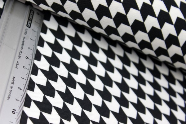 Jersey | bedruckt | geometric | schwarz/weiß