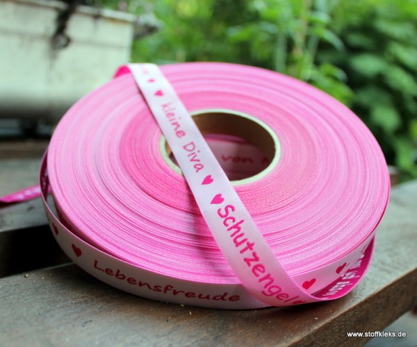 Webband | Worte zartrosa/pink