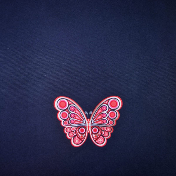 Outdoorstoff - Paneel | ca. 37cm x 43cm | Schmetterling | blau