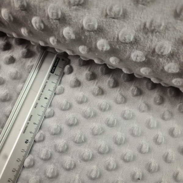 Minkifleece | dots | hellgrau