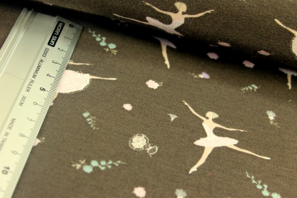 Jersey | bedruckt | Ballerina | braun