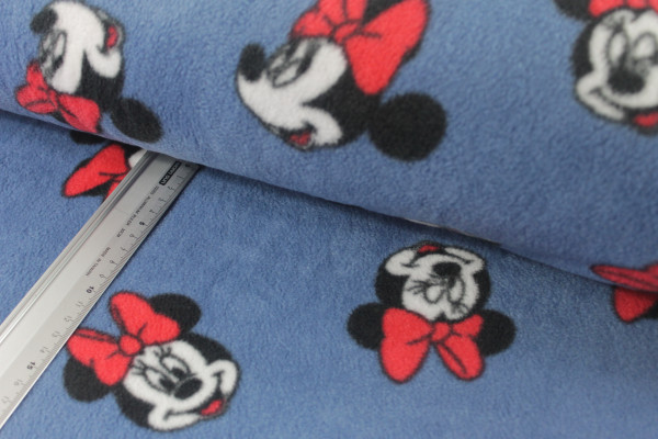 Wellnessfleece | bedruckt | Minni Mouse | rauchblau