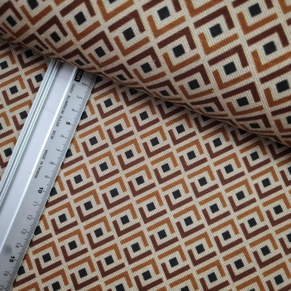 Canvas | Baumwolle | bedruckt | geometric | braun/beige