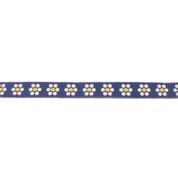 Jeansband | gewebte Blume | gelb