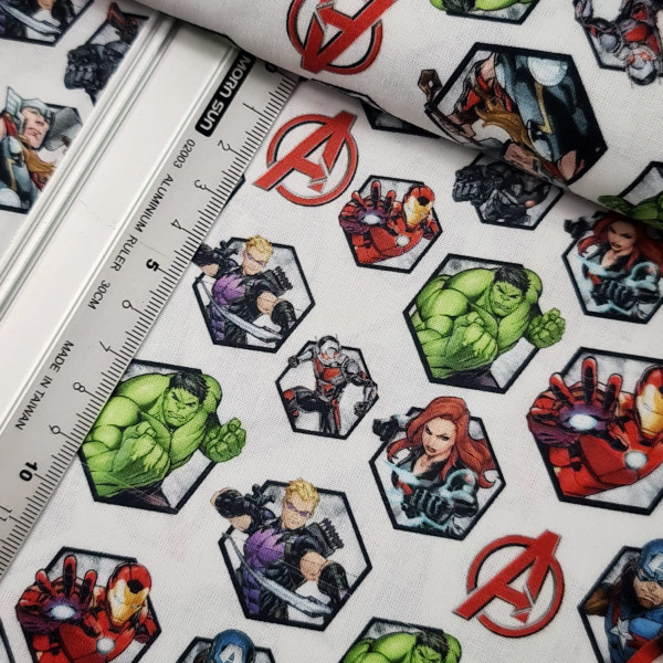 Baumwolle | bedruckt | Hulk & Friends | weiß/bunt