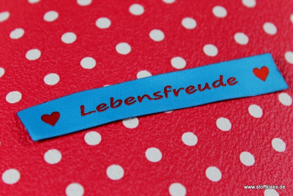 Applikation | Label | Lebensfreude | blau