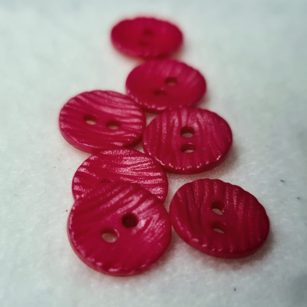 6 Knöpfe | Kunststoff | 2-Loch | pretty | ca. 12mm | pink