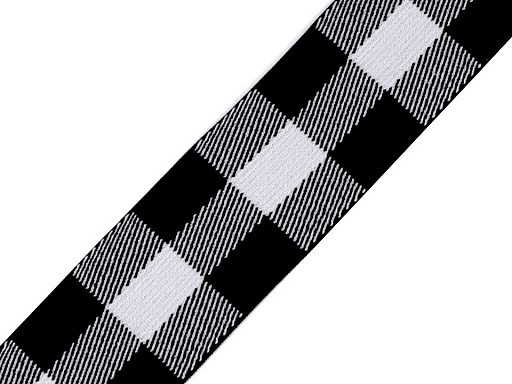 Gummiband | Karo | schwarz/weiß | 4cm