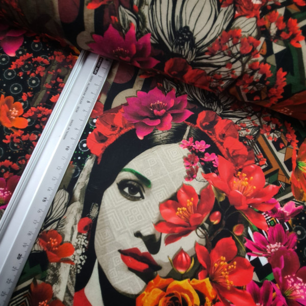 Jersey | bedruckt | Face | rot/bunt