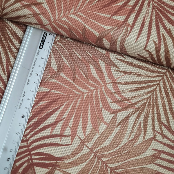 Canvas | Baumwolle | bedruckt | Blätter | natur/rost