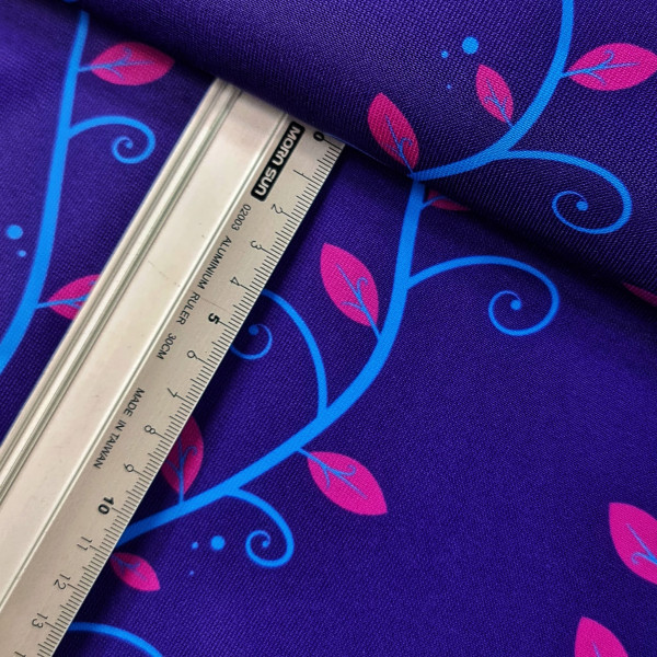 Outdoorstoff | bedruckt | Tendril | lila/pink/türkis