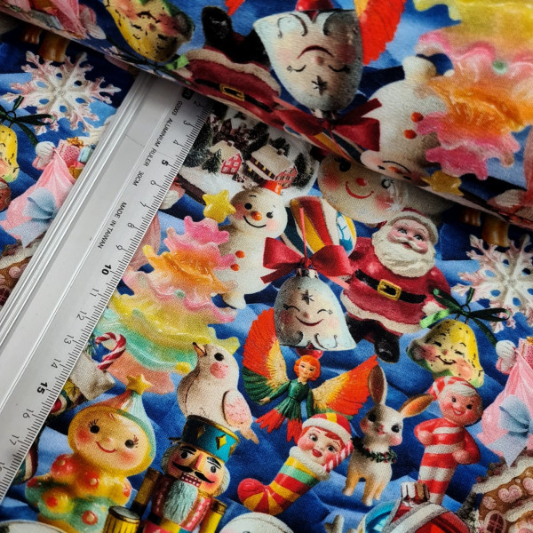 gebürsteter French Terry | bedruckt | christmas fantasy | bunt