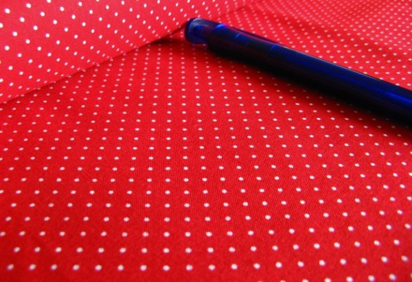 Baumwolle | bedruckt | 1mm Punkte | rot/weiss