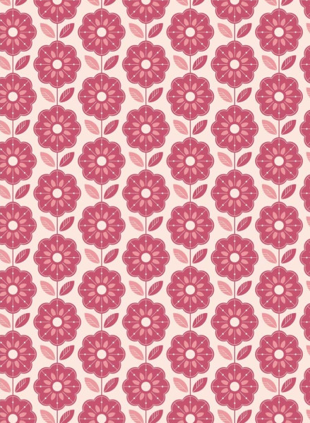 Baumwolle | bedruckt | retro flower | rosa