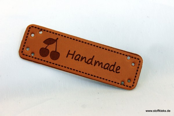 Label | Applikation | Lederimitat | 5x Kirschen handmade