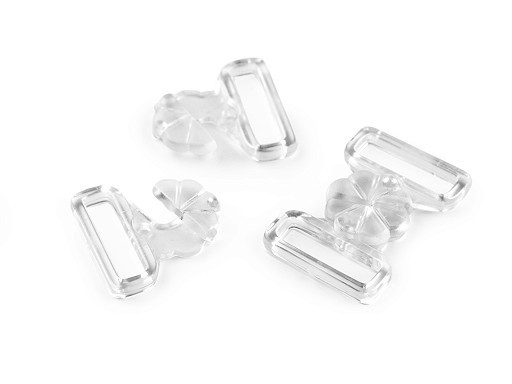 2er Set | Verschluss für Bikini / BH | Blume | transparent