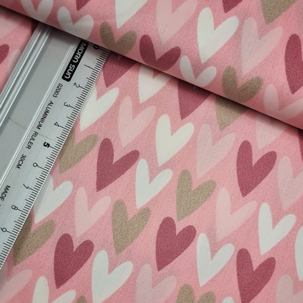 Baumwolle | bedruckt | dreaming hearts | rosa