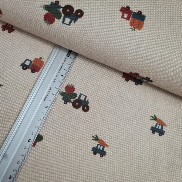 Canvas | Baumwolle | bedruckt | Vegetable taxi | natur