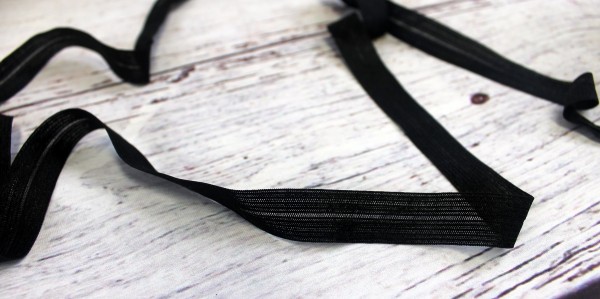 elastisches Einfassband | seidiger Glanz | 1,6 cm | schwarz