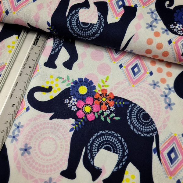 Baumwolle | bedruckt | Michael Miller | Elefanten | bunt