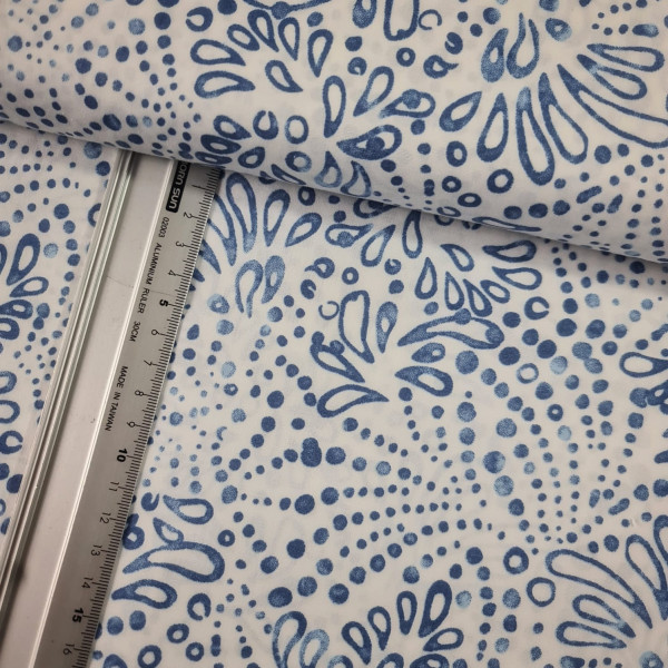 Baumwoll - Stretch-Satin | bedruckt | drops | weiß