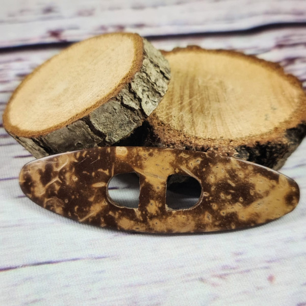 1 Knopf | Kokosholz | 2-Loch | ca. 72mm x 20mm