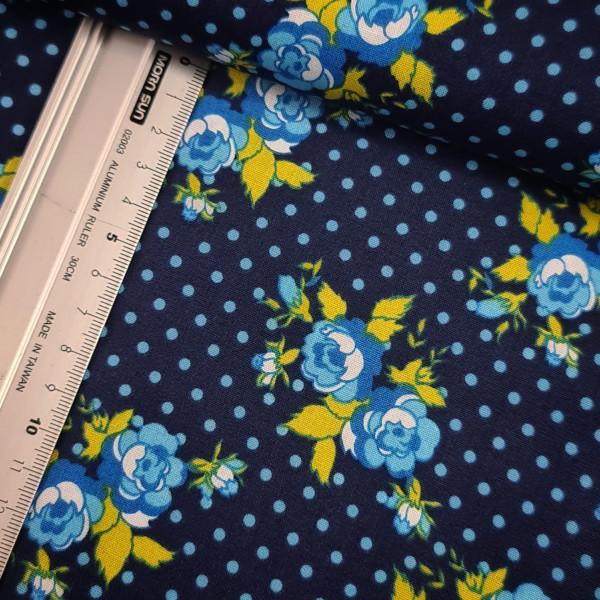 Baumwolle | bedruckt | blue flowers | blau