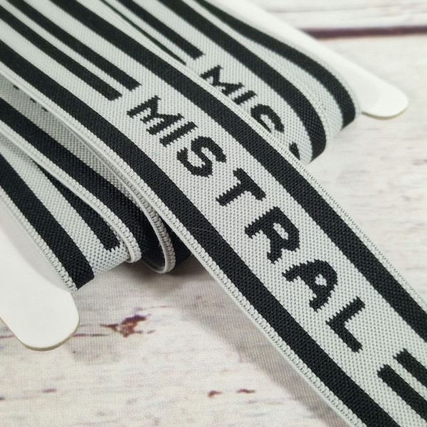 Gummiband | 35mm | MISTRAL | grau/schwarz