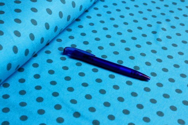 Jersey | bedruckt | 10mm Punkte | blau/türkis