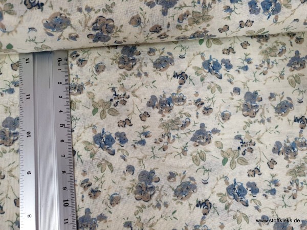 Baumwolle | bedruckt | Blümchen | jeansblau