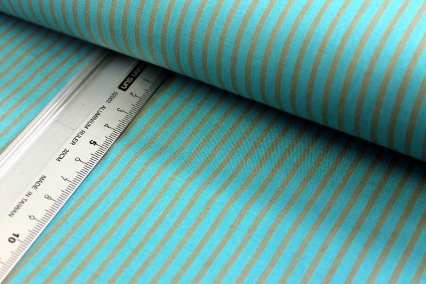 Baumwolle | bedruckt | long stripes | petrol / grau