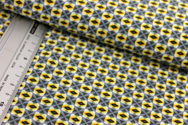 Travelstoff | Muster | grau/gelb
