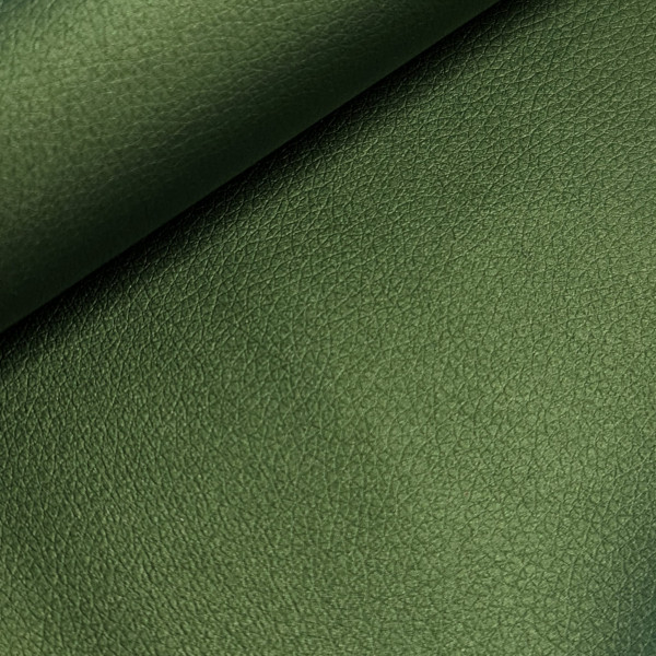 veganes Kunstleder | dunkelgrün | metallic