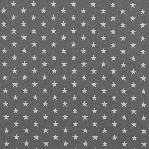 Baumwolle | bedruckt | 10mm Sterne | grau/weiss