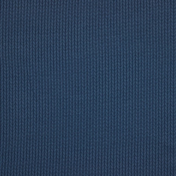 Jersey | bedruckt | recycelte Baumwolle | Strickmuster | Jeansblau