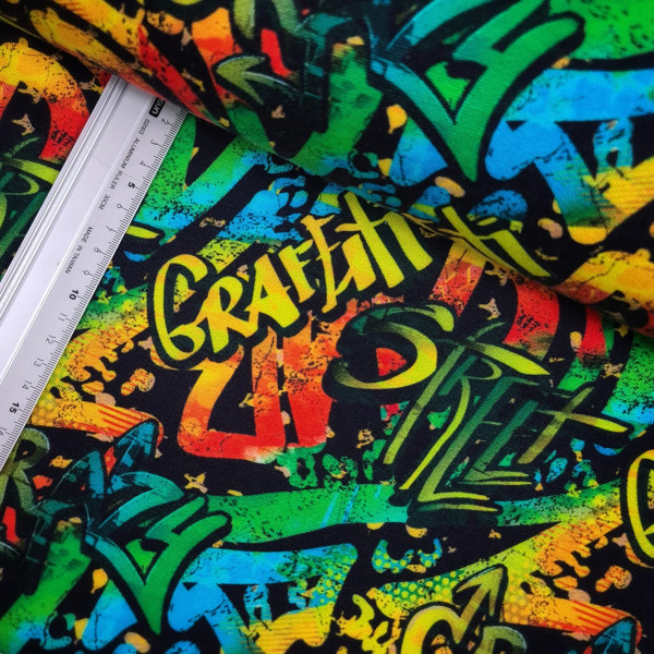 Sweat | bedruckt | Graffiti | schwarz/bunt