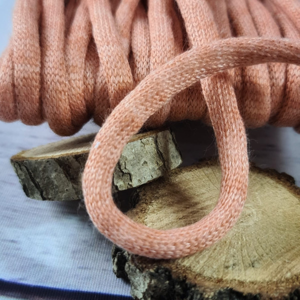 Kordel | gestrickt | weich | 6mm | melange apricot