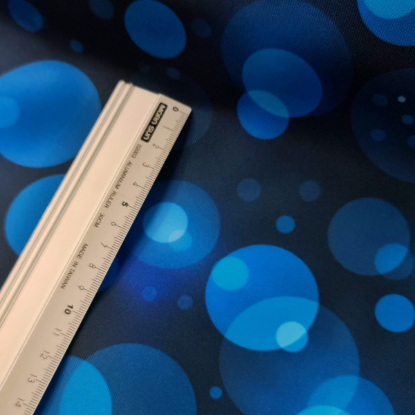 Outdoorstoff | bedruckt | Kreise | blau