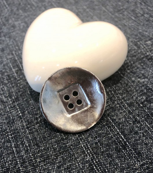 5 Knöpfe | Metall | 4-Loch | silber | 2,7cm
