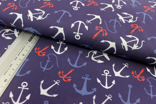 Baumwolle | bedruckt | anchor | blau