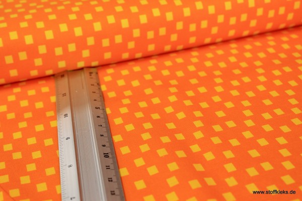 Baumwolle | bedruckt | Quadrate | orange