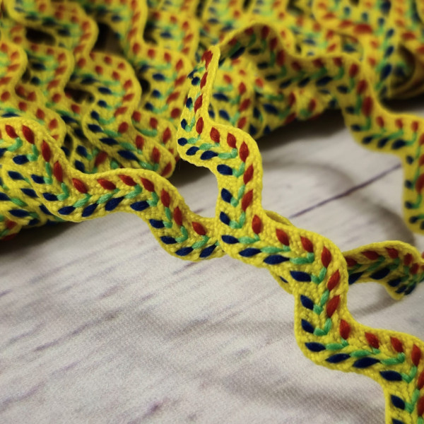 Zackenlitze | 10mm | gelb/bunt