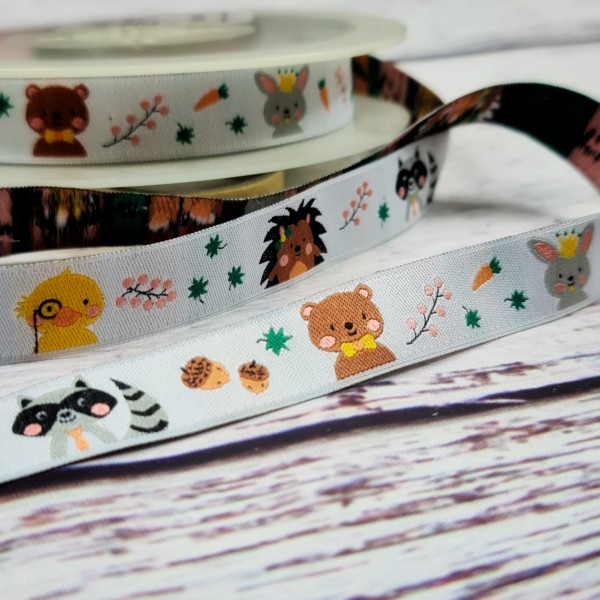 Webband | cute animals | weiß