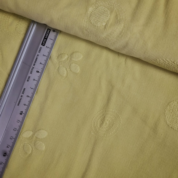 Stretch - Babycord | bestickt | limette