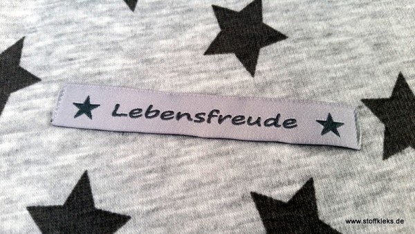 Applikation | Label | Lebensfreude | grau