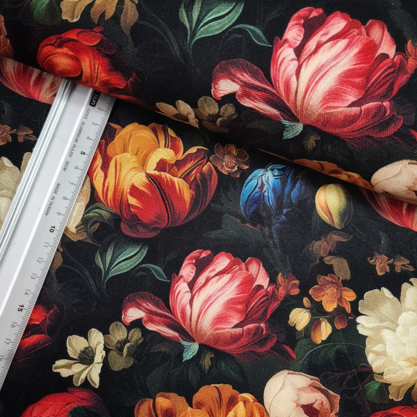 Canvas | Baumwolle | bedruckt | Blumen | bunt