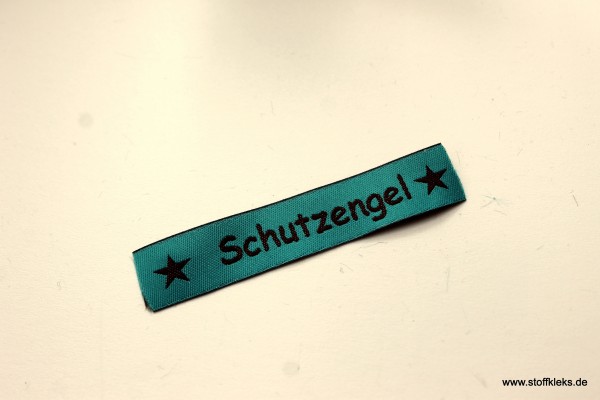 Applikation | Label | Schutzengel | petrol mit braun | 1,5 cm